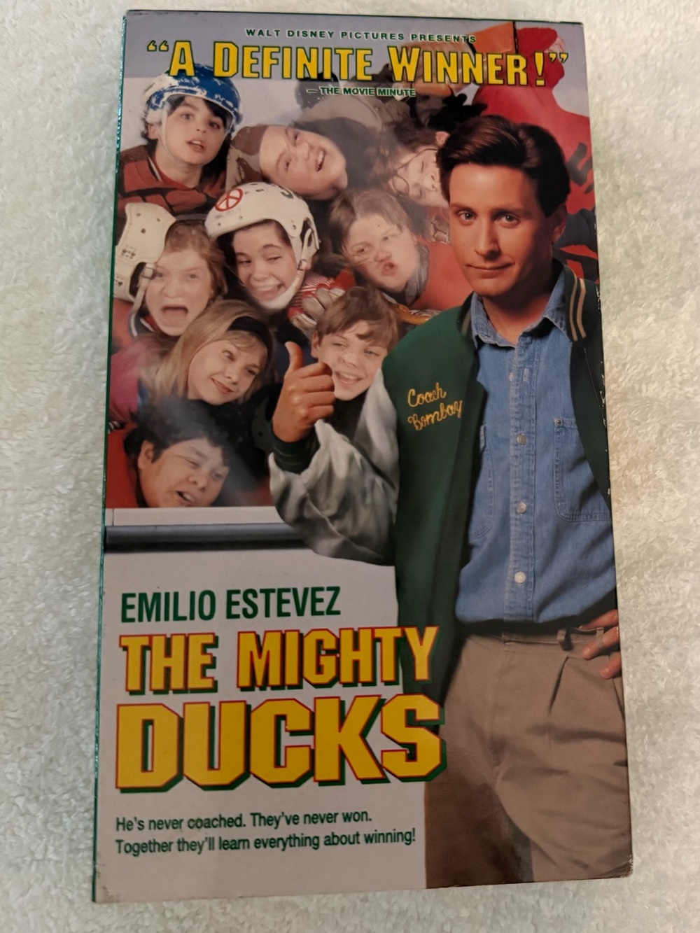 The Mighty Ducks VHS - Green & Blue Cover Featuring Emilio Estevez